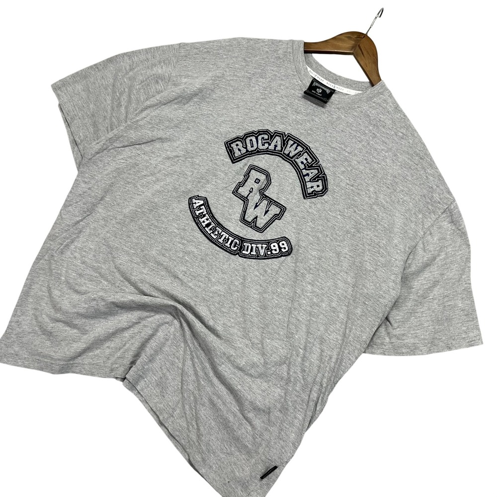 Vintage Y2K Rocawear T-Shirt 3XL Athletic Div 99 Hip Hop Cotton‎ Grey Heather